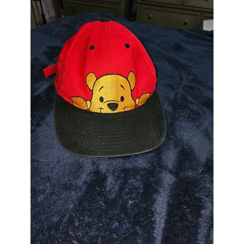 Vintage Disney Goofys Hat Co Winnie the Pooh Red Black Baseball Cap Hat